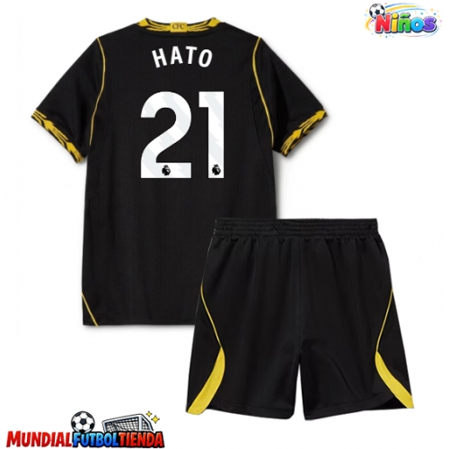 Camiseta Chelsea Jorrel Hato #21 Segunda Equipación Replica 2026-27 para niños mangas cortas (+ Pantalones cortos)
